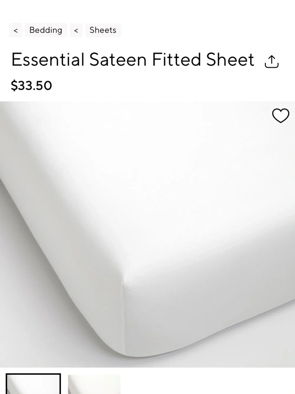 Pottery barn essentials fitted sheet for a full bed white new in package